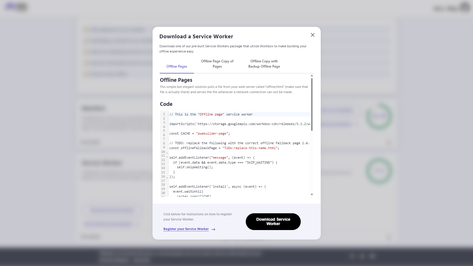 PWABuilder screenshot
